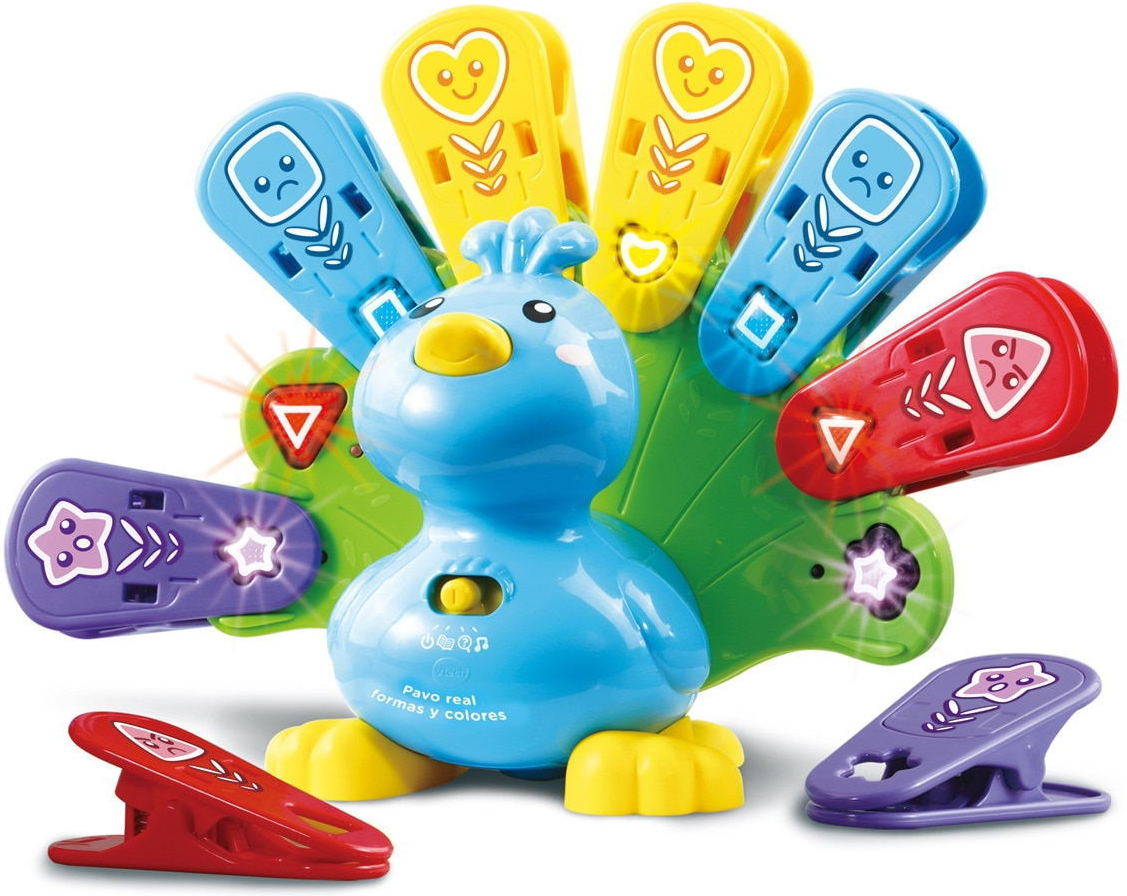 Vtech Pavo Real formas y colores mascota interactiva con luces canciones melodías. 3480525822 colormodelo surtido juguete musicales animal