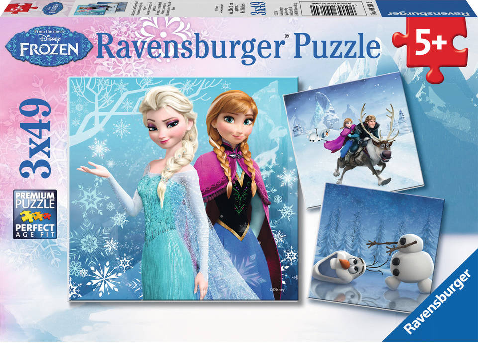 Conjunto de 3 Puzzles RAVENSBURGER Disney - Frozen (147 Piezas)