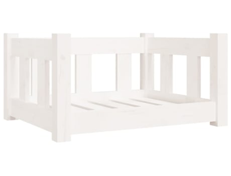 Cama para perros madera maciza de pino blanca 55.5x45.5x28 cm VIDAXL