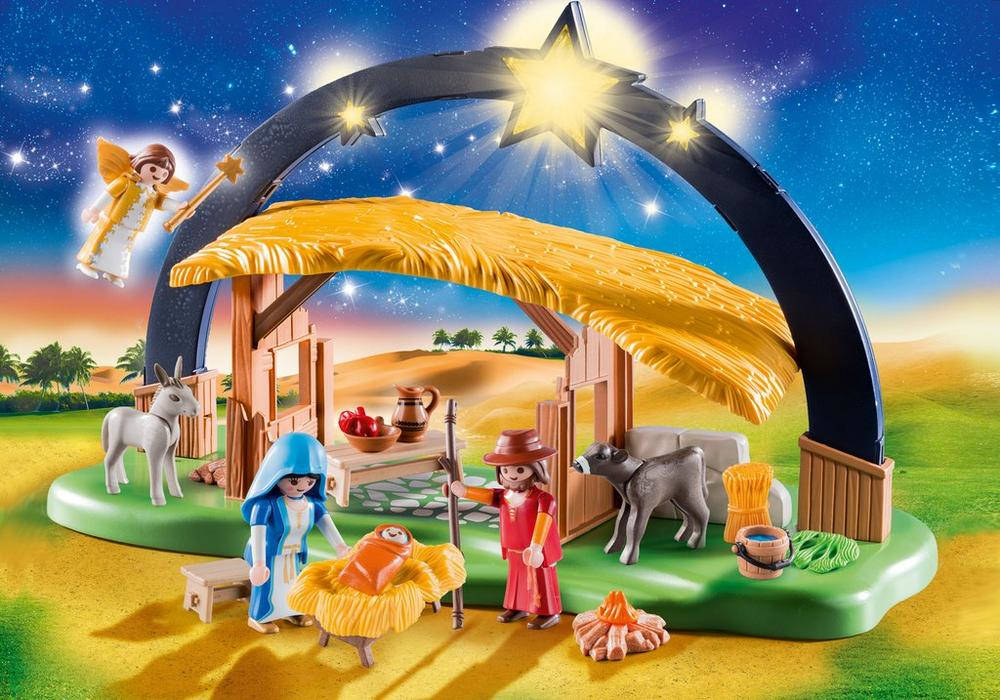 PLAYMOBIL Christmas: Belén con luz - 9494 (Edad Mínima: 4 - 41 Piezas)