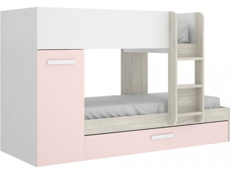 Rimobel Tom Litera melamina r.grisrosa doble conjunto de cuarto dkit 03k4521729 blanco rosa madera contrachapada metal 50x242 cm