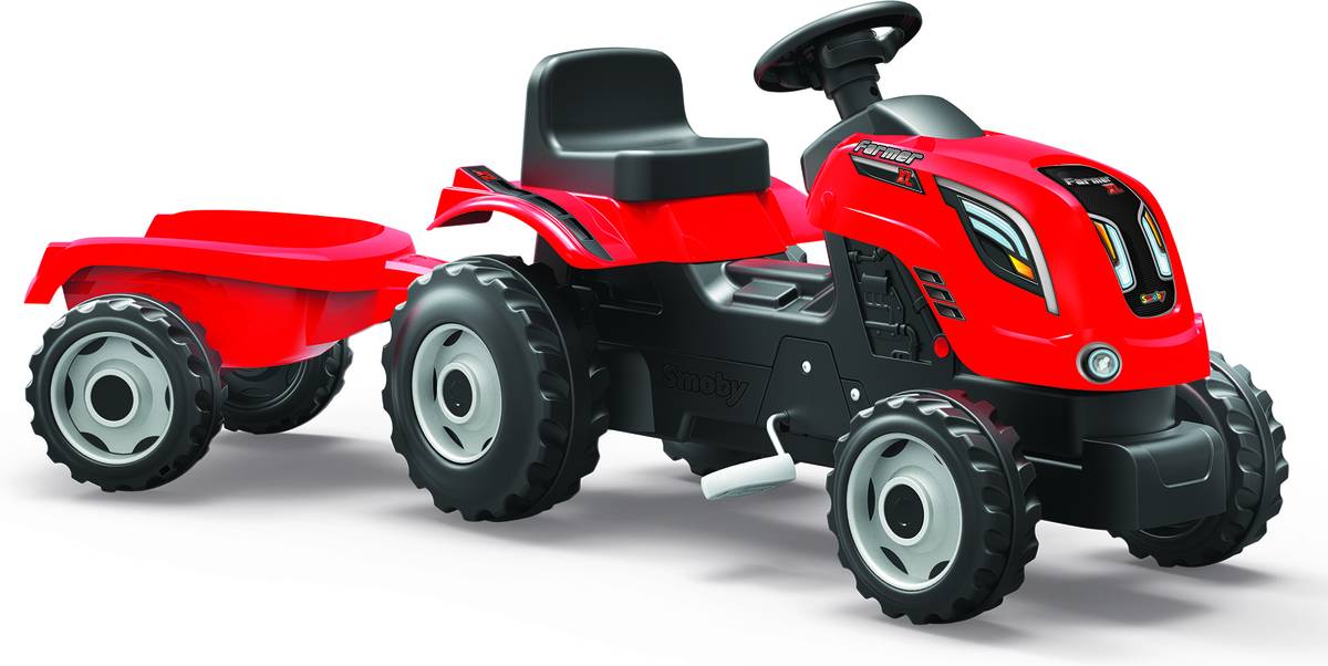 Tractor SMOBY 7600710108 Rojo con Remolque