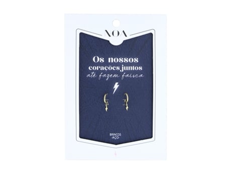 Aretes de acero dorado NOA STORY Rays Our Hearts Together Make Sparks Oa22009-Pt