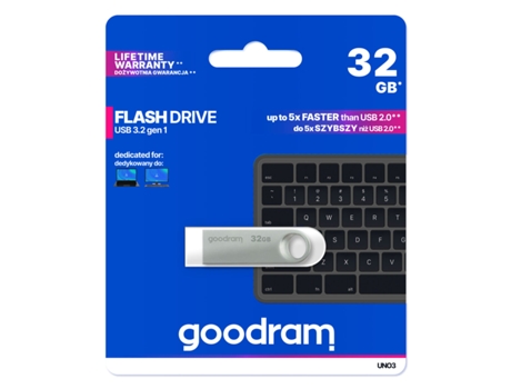 Memoria USB GOODRAM UNO3-0320S0R11 (32 GB - Plateado)