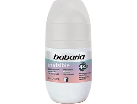 Desodorante Roll-on BABARIA Invisible Antimanchas (50 ml)