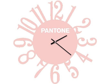 Reloj De Pared pantone by homemania hio8681847185079 rosa y blanco metal 40x015x40 cm