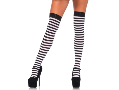 Medias A Rayas LEG AVENUE (Talla Unica (S-L 34 - 40) - Blanco)