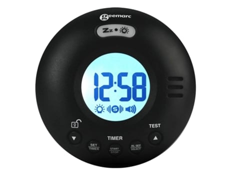 Geemarc Wns Voyager Reloj Despertador De Viaje Con Vibracin Y Timbre Amplificado +75 Db / Negro