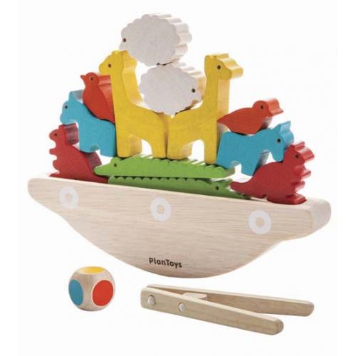 ¡aguanta Juguete De madera plantoys juego tradicional toys equilibrio barco y animales en