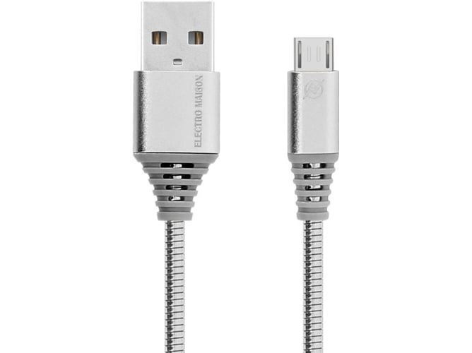 Cable AVIZAR DATA-ELECALU-SL-MICUSB (USB - MicroUSB - 1 m - Plateado)