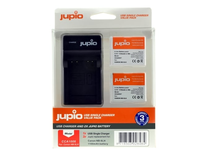 Kit JUPIO 2 Baterías NB-6LH + Cargador SINGLE USB