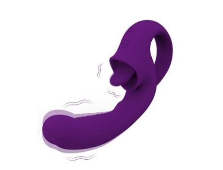 gSpot Licking Clitoral Vibrator Vibrador Realista Estimulador de Clítoris para Mujeres con 10 Modos de Lamer y Vibrar BISBISOUS Púrpura