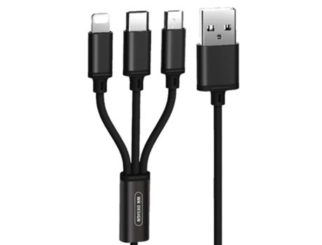 Cable Wk Wdc Pines Micro Usb Datos Carga Slloy Aluminio Negro