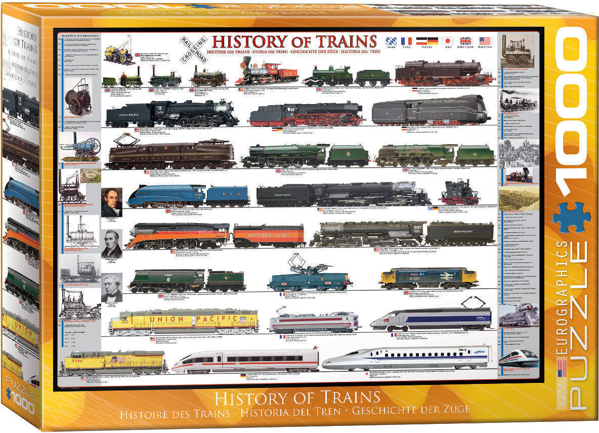 Eurographics History Of trains 1000pcs puzzle rompecabezas niños y adultos interior caja 1000