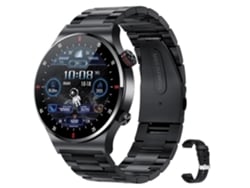 Smartwatch preto LIGE QW33 Masculino + bracelete extra