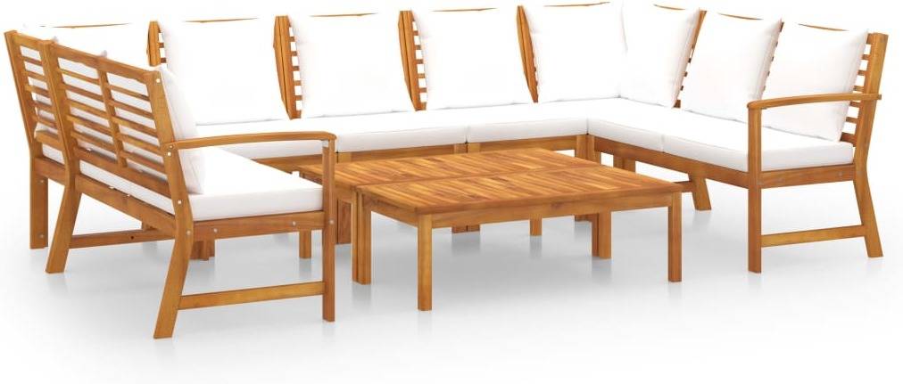 Conjunto Muebles de Jardín VIDAXL Con Cojín 3057775 (Marrón - Madera de acacia - 100 x 50 x 33 cm)