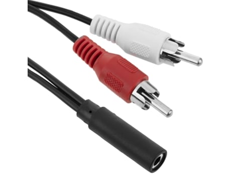 Adaptador de Áudio BEMATIK Estéreo (3,5 mm-H/2 x RCA-M) 10 centímetros