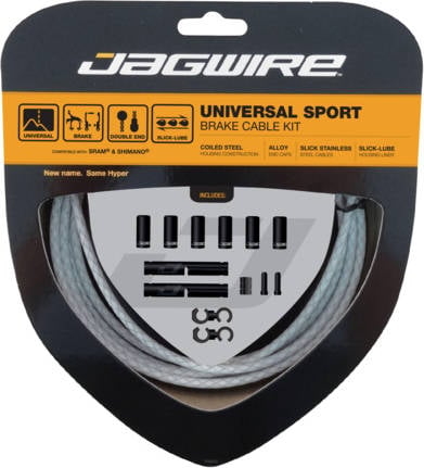 Kit de Cables de Freno JAGWIRE Universal Sport Brake Kit-BraiDed White (Blanco - TU)