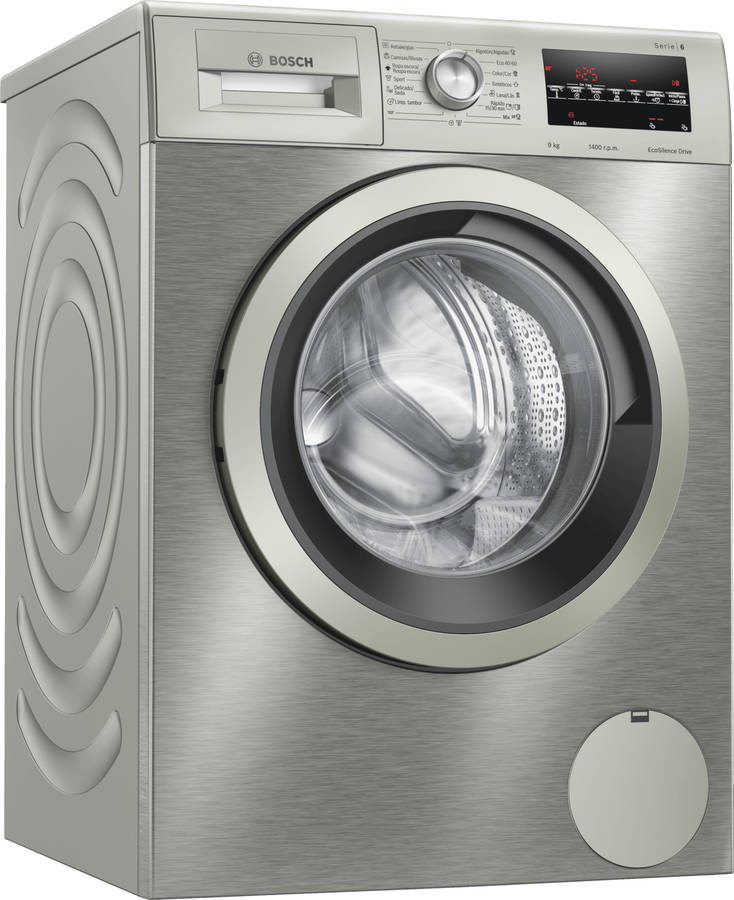 Lavadora BOSCH WAU28T6XES (9 kg - 1400 rpm - Inox)