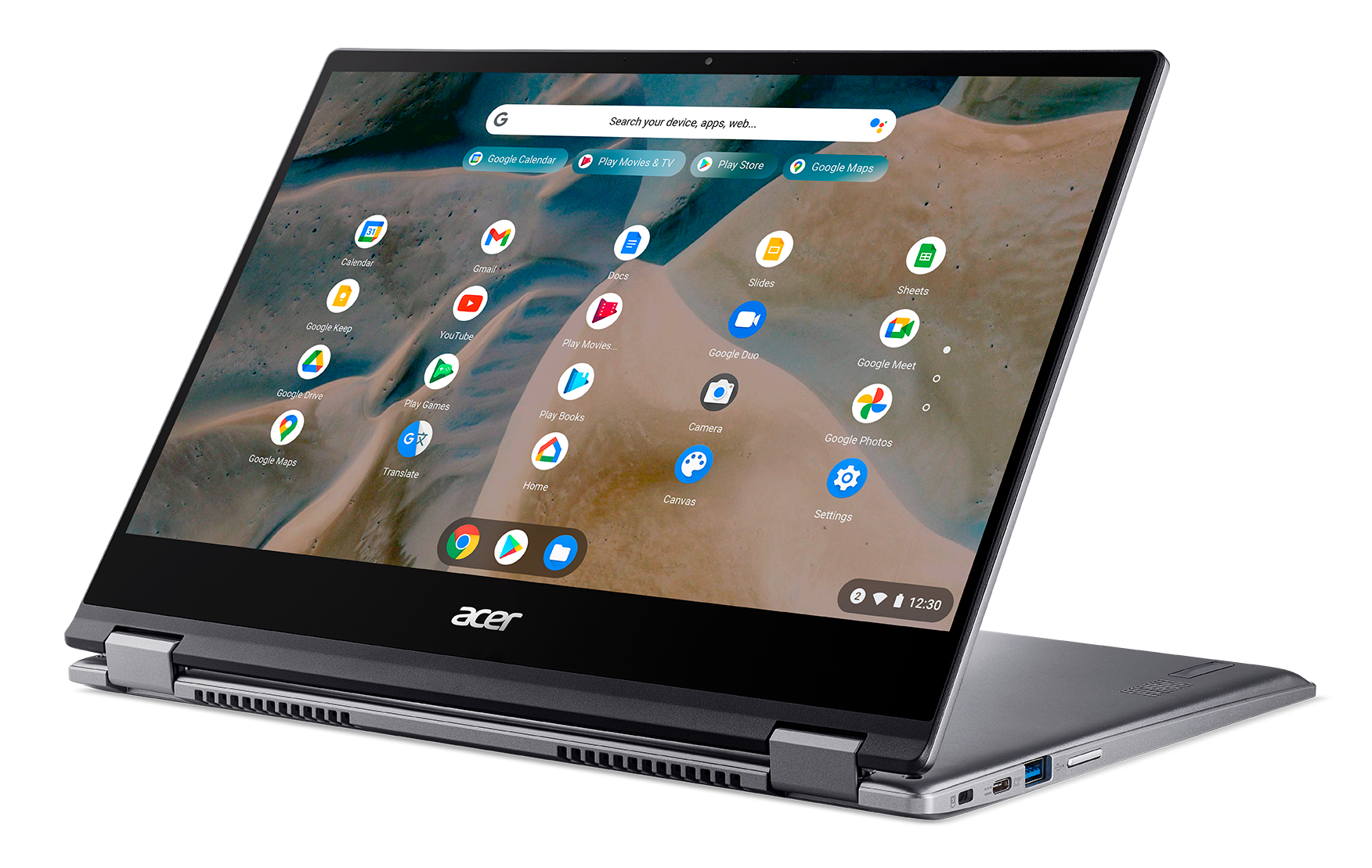 Portátil Convertible 2 en 1 ACER Chromebook Spin 514 CP514-1H-R5WD (AMD Athlon Silver 3050C - RAM: 4 GB - 64 eMMC - AMD Radeon)