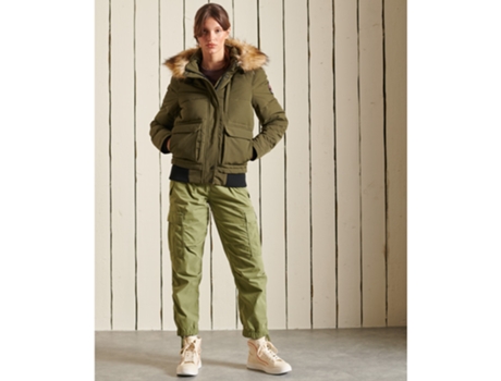 Abrigo SUPERDRY Poliéster Mujer (42 - Verde)