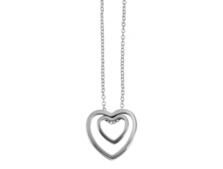 Collar "Desa" Corazón en Plata de Ley 925 Bañado en Rodio - 42 Cm