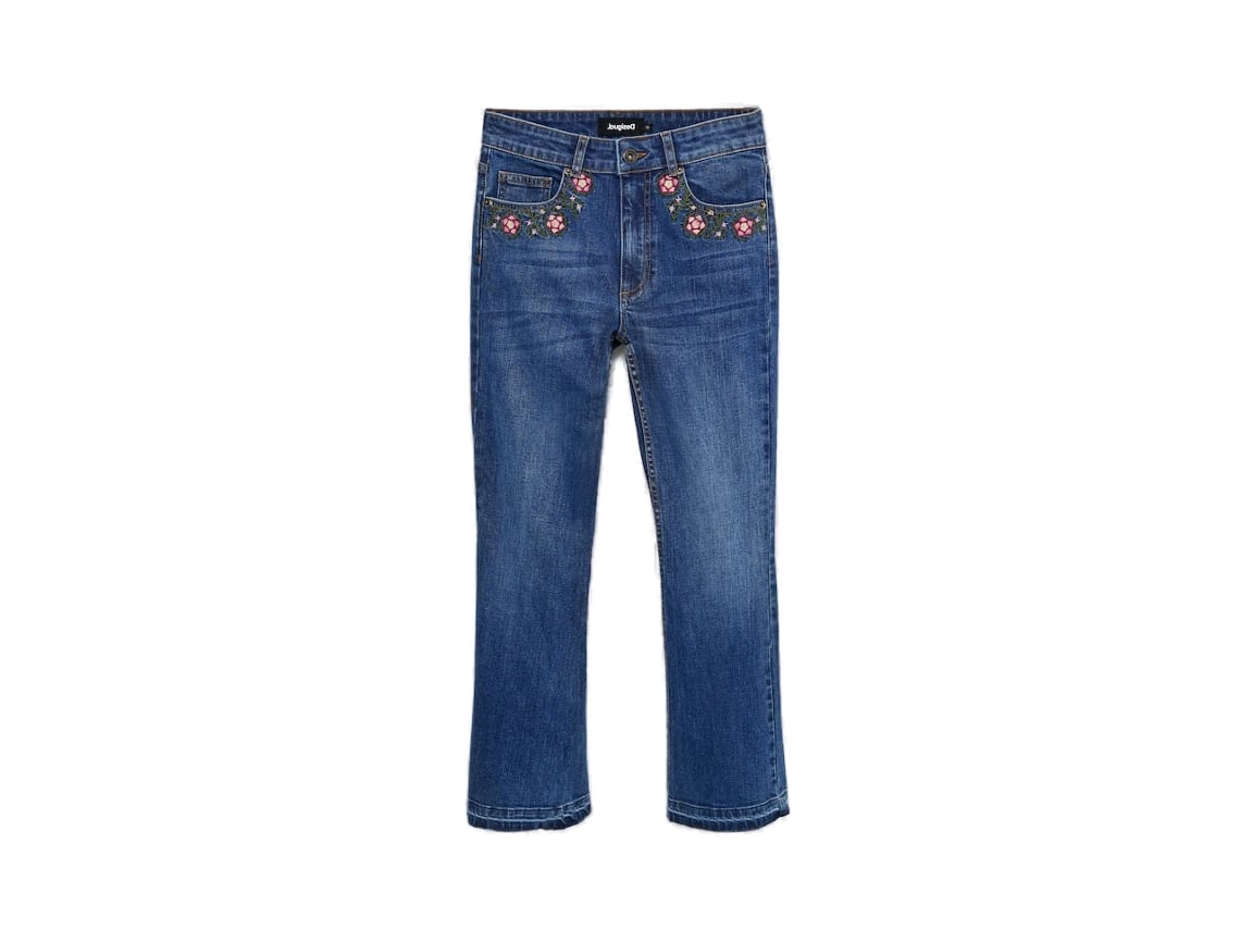 Pantalones vaqueros best sale desigual mujer