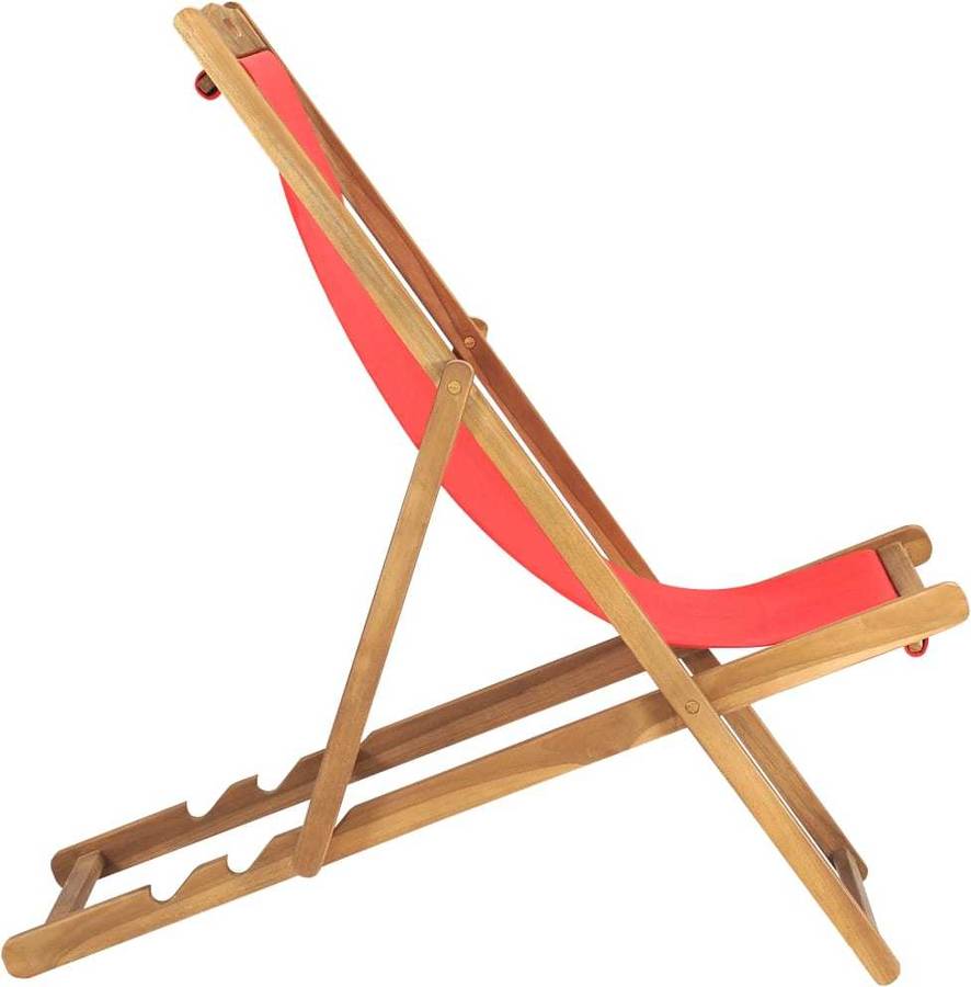 Silla De Playa plegable madera maciza teca roja vidaxl