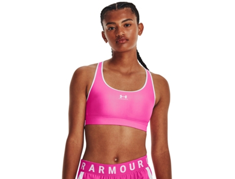 Sujetador de Mujer UNDER ARMOUR Heatgear Mid Rosa (XS)