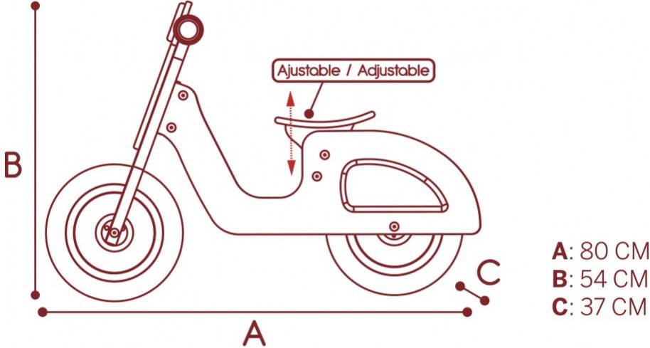 Bicicleta sin Pedales WOOMAX Madera Scooter 10"