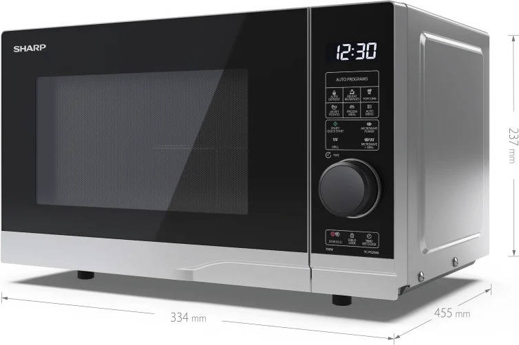 Microondas SHARP YC-PG204AE-S (20 L - Con Grill - Gris)