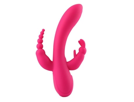 Vibrador de masaje de silicona multifrecuencia 3 en 1 para mujer (rosa) VEANXIN