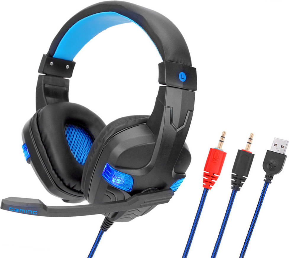 Auriculares Gaming con Cable ANSELF V7247Bbl (On Ear - Negro)