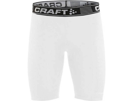 Pantalones Ajustados para Hombre CRAFT Malla Corta Pro Control Compresión Blanco para Fútbol (S)