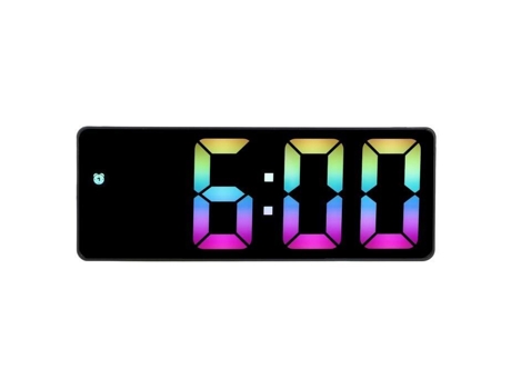 HURRISE Gran Despertador Digital Colorido Despertador Digital de Plástico ABS Pantalla LED Colorida Reloj Electrónico para Estantería de Lámpara Re...