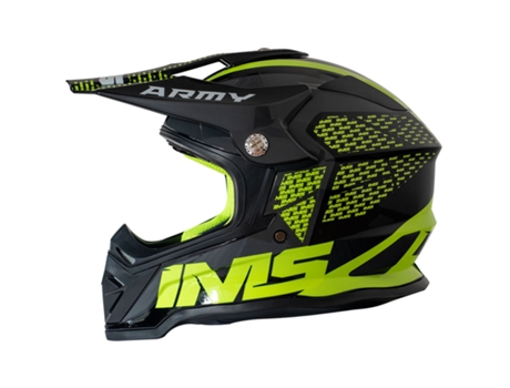 Casco IMS Motocross Army UX-81 Negro Amarillo Néon (M)