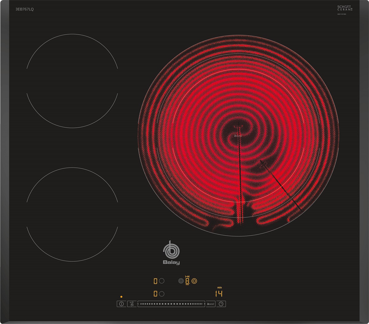 Placa de Vitrocerámica BALAY 3EB767LQ (Eléctrica - 59.2 cm - Negro)