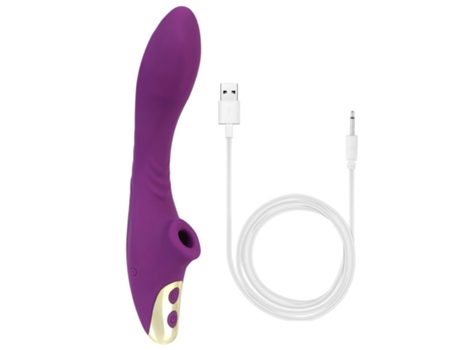 Vibrador de masaje de succión de silicona recargable con 9 modos para mujeres (púrpura) VEANXIN