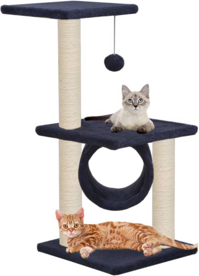 Rascador Árbol p/ Gatos VIDAXL c/ postes sisal Azul Oscuro (65 cm)