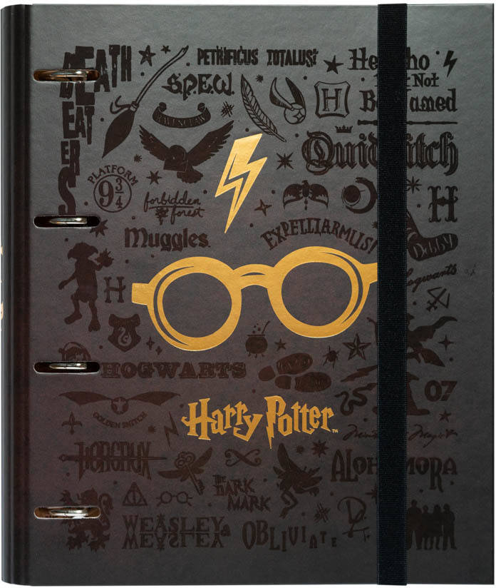 Dossier HARRY POTTER Premium (Negro - 46.5x36.5cm - 4 Anillos)