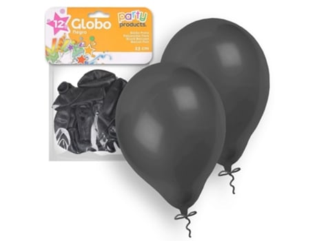 Pack 12 Globos Negro 23 Cm GENÉRICO