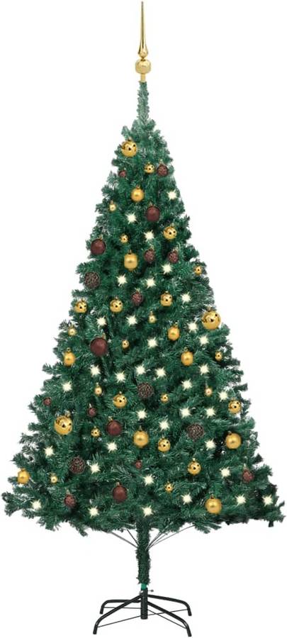 Árbol de Navidad VIDAXL con Luzes LED y Bolas (Verde - 95 x 180cm)