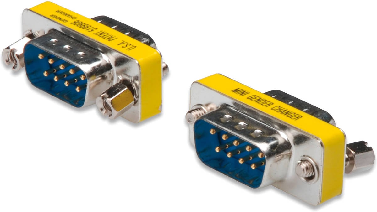 Adaptador de interfaz ASSMANN ELECTRONIC AK-610505-000-I D-Sub y 9-pin Azul y Metálico y Amarillo