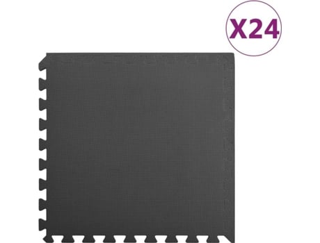 Esterilla De Suelo 24 piezas vidaxl negro 864 eva alfombra