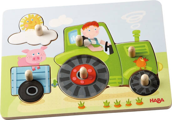 Haba 302535 Puzzle rompecabezas granja niños tractor 1 años madera