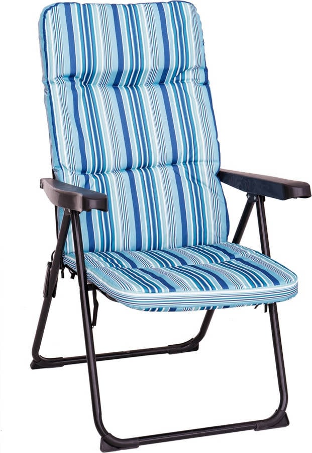 Silla de Playa LOLAHOME Acolchado (Azul - 62x59x108 cm - Acero)