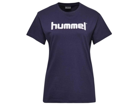 Camiseta de Mujer para Fútbol HUMMEL Go Logo Algodón Azul (XS)