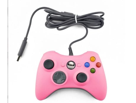 Controlador con cable Xbox 360, Gamepad con cable, controlador con cable de doble vibración, muy adecuado para Windows7/8/10/PC/Xbox 360-Pink