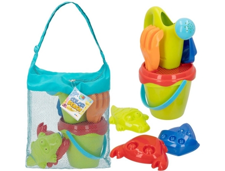 pack de juguetes de playa CB TOYS con cubo y accesorios Color Beach (14x14x12,5 cm - 18 meses)