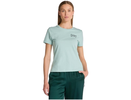 Camiseta de Mujer GANT Corta Verde (XL)